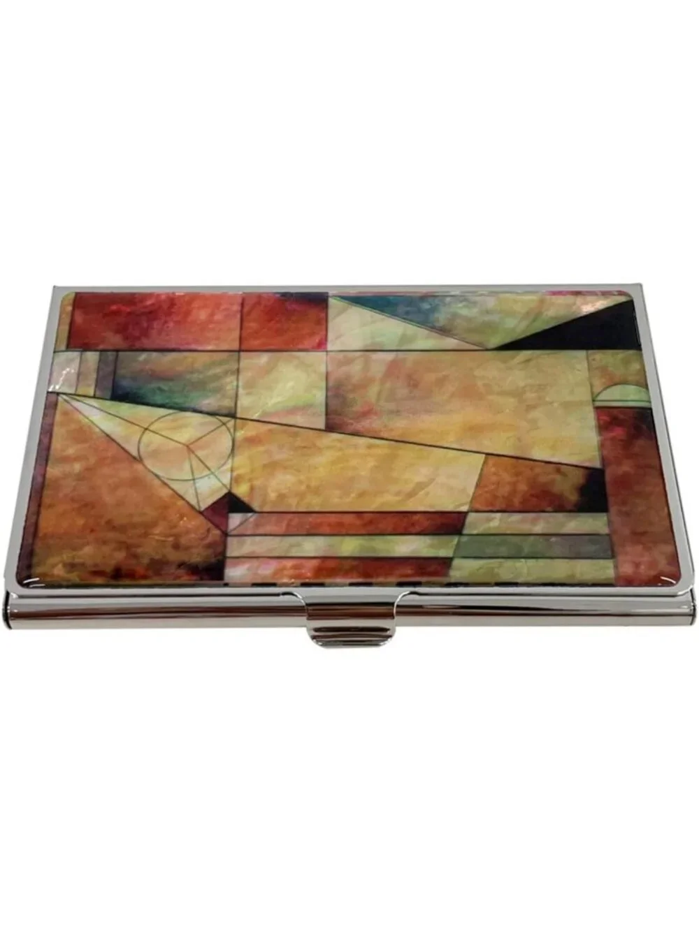 Elegant Mother of Pearl Business Card Holder | Slim Travel Wallet | Engraved